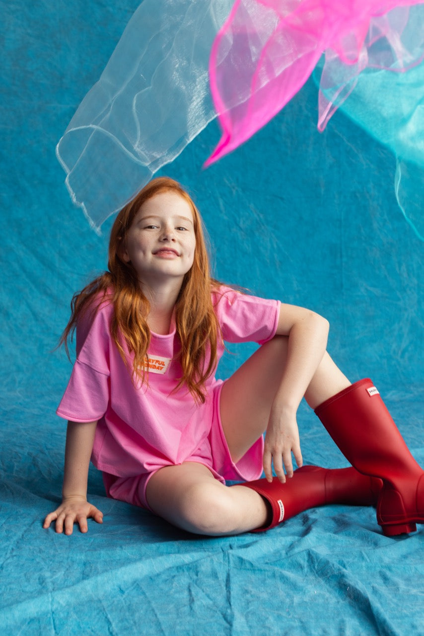 ☀️ Play Set — Short Sleeve + Shorts in Pink