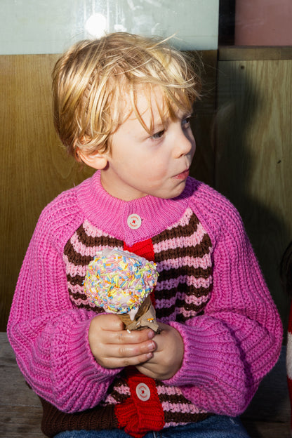 Chunky Knit Cardigan - 100% Cotton Yarn