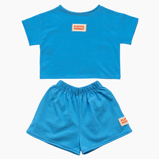 ☀️ Play Set — Short Sleeve + Shorts in Blue