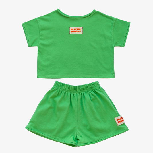 ☀️ Play Set — Short Sleeve + Shorts in Green