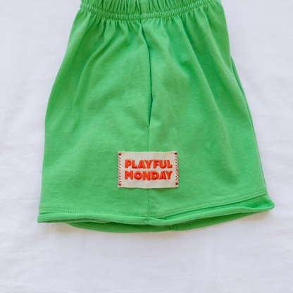 ☀️ Play Set — Short Sleeve + Shorts in Green