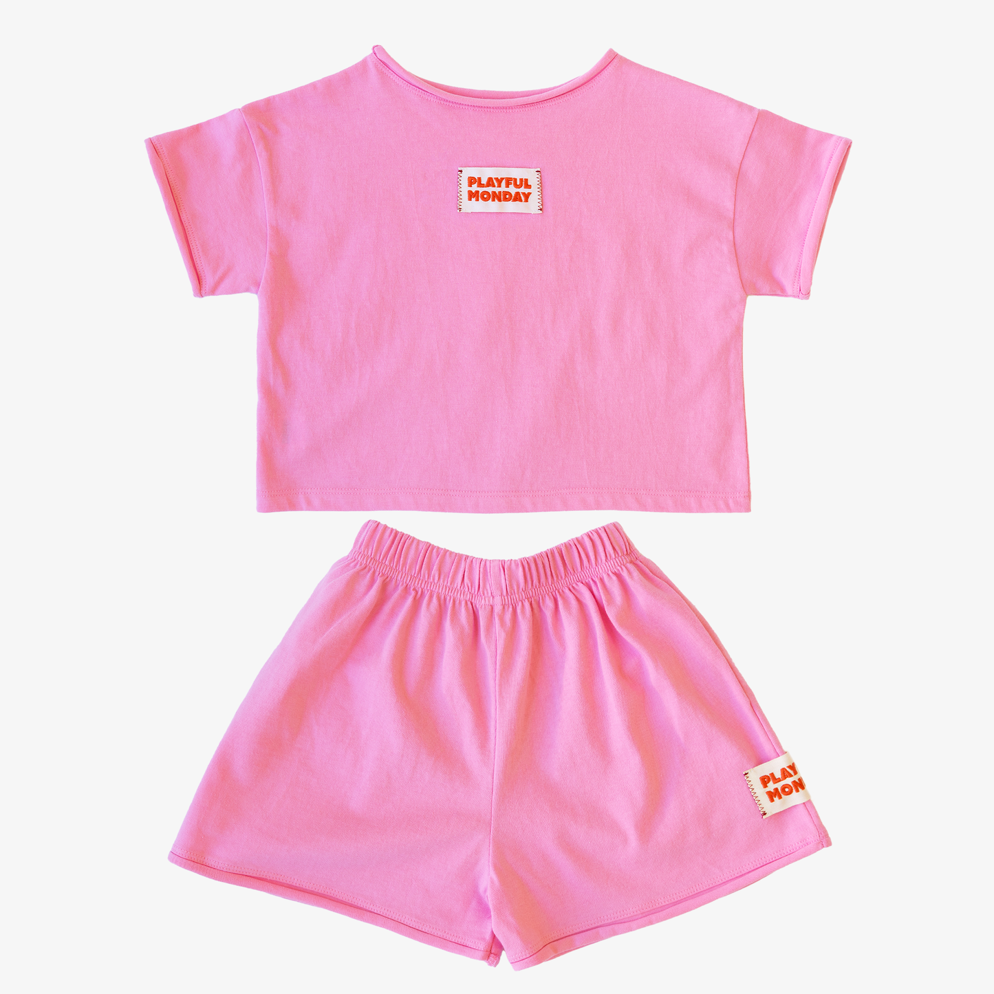 ☀️ Play Set — Short Sleeve + Shorts in Pink