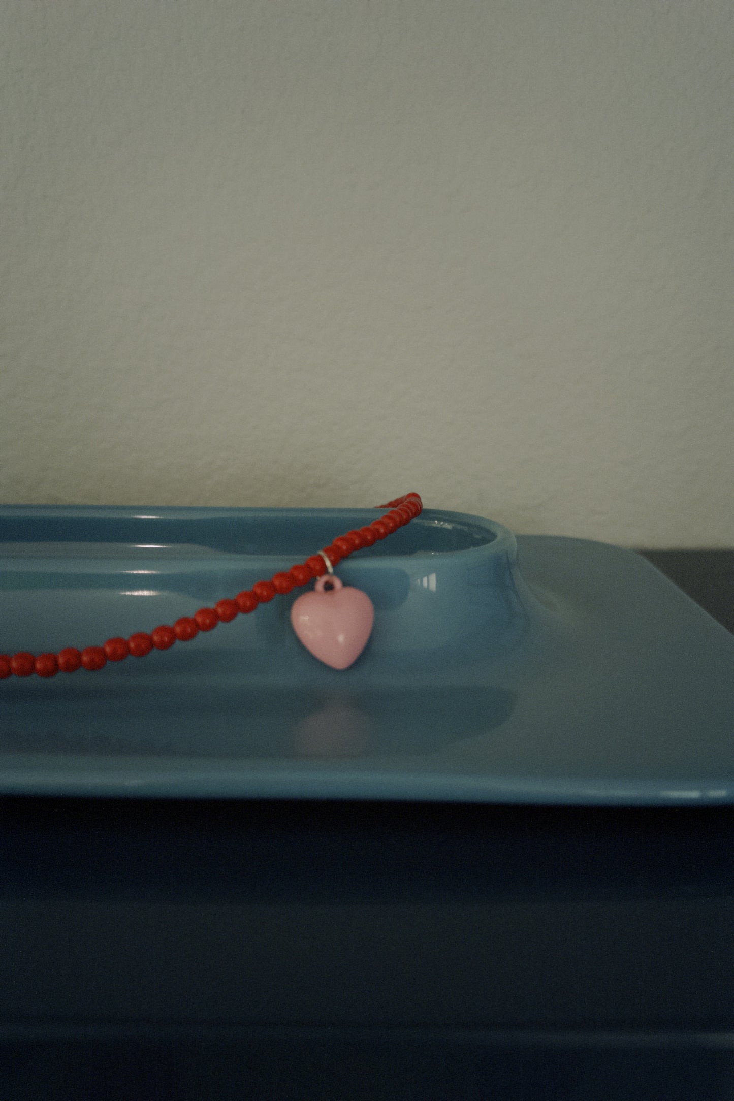 Big Heart Charm Bead Necklace
