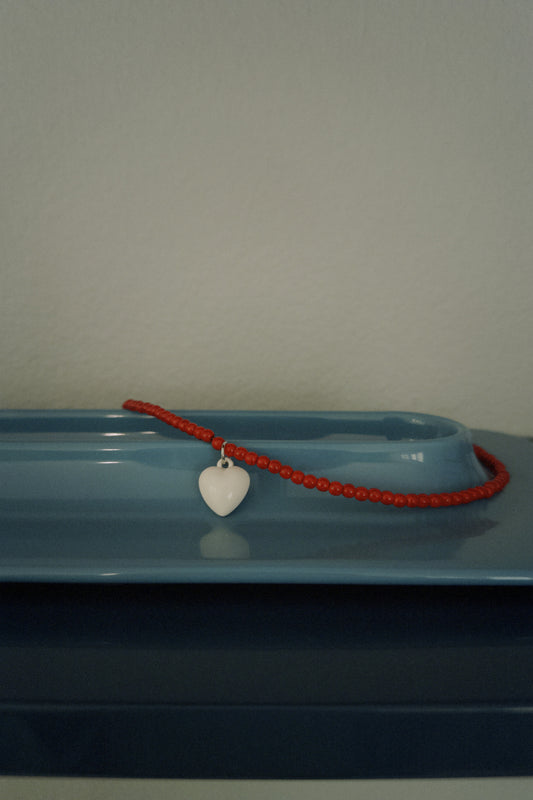 Big Heart Charm Bead Necklace